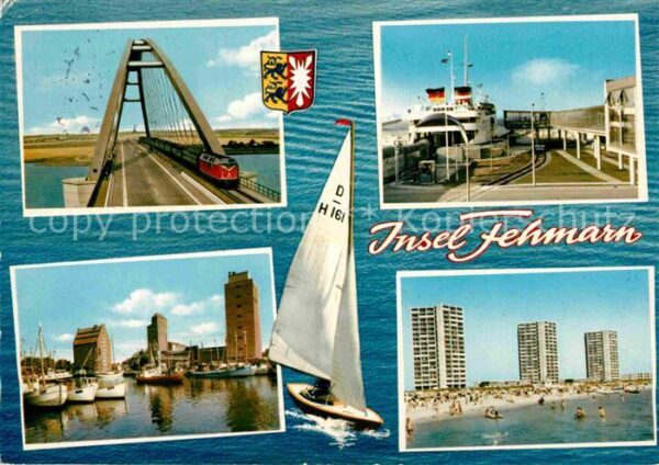 Insel Fehmarn Brücke Strand Hochhäuser Fähre Hafen