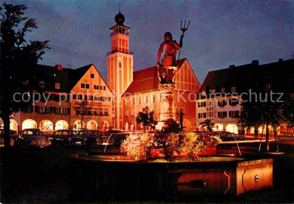Freudenstadt Marktplatz Rathaus Neptunbrunnen