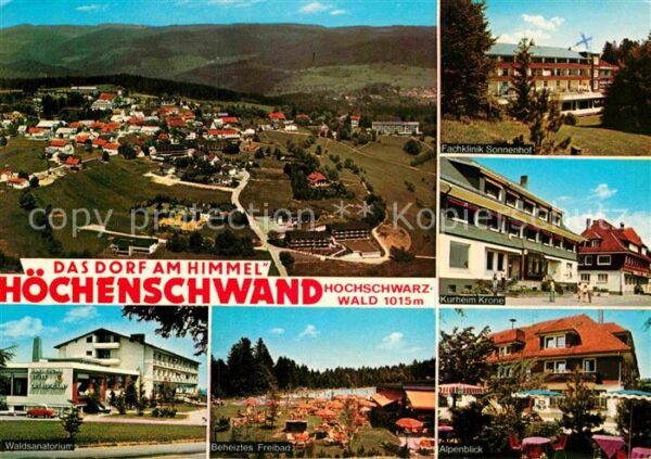 Hoechenschwand Fliegeraufnahme Kurheim Krone Klinik-So