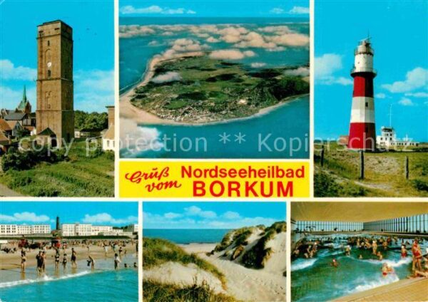 Borkum Fliegeraufnahme Strand Leuchtturm Halle
