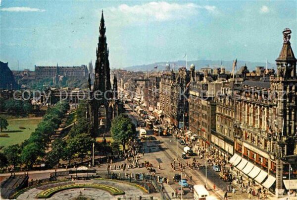 Edinburgh Scotland A Pipe Band in Princes Street