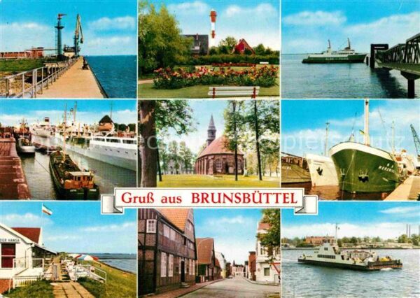 Brunsbuettel Hafen Kirche Ortspartie Brücke