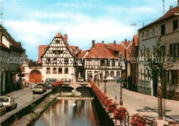 Weingarten Baden Fachwerk am Bach