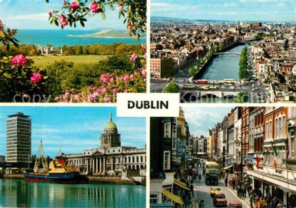 Dublin Ireland Fliegeraufnahme Brückenpartie Strassenp