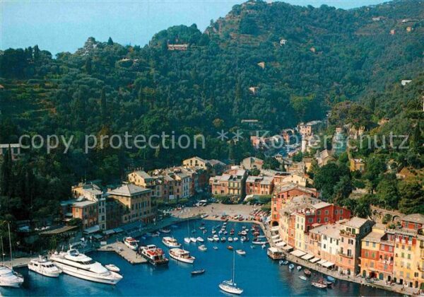 Portofino Liguria Fliegeraufnahme Hafen