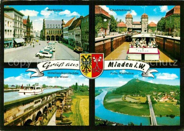 Minden Westfalen Marktplatz Schachtschleuse Fliegeraufna