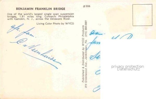 Philadelphia Pennsylvania Benjamin Franklin Bridge – Bild 2