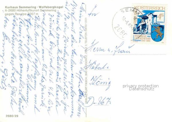 Semmering Niederoesterreich Kurhaus gegen Raxalpe – Bild 2