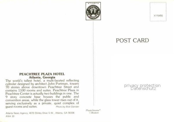 Atlanta Georgia Peachtree Plaza Hotel – Bild 2