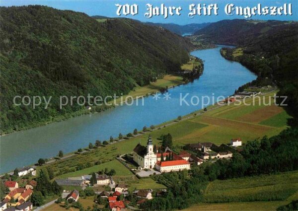 Engelhartszell Donau Oberoesterreich Fliegeraufnahme Stift Engelszell