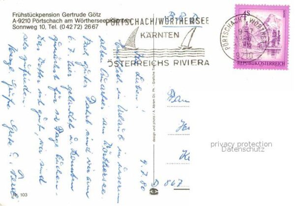Poertschach Woerthersee Pension Gertrude Götz – Bild 2