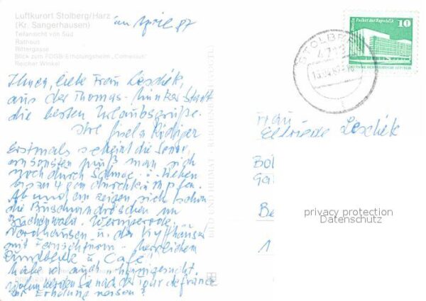 Stolberg Harz Teilansicht Rathaus Rittergasse Erholun – Bild 2
