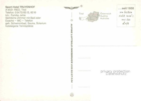Ried Oberinntal Fliegeraufnahme mit Hotel Truyenhof – Bild 2