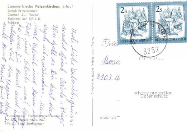 Petzenkirchen Schloss Gasthof zur Traube Ehrenmal Fre – Bild 2