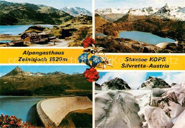 Silvretta-Hochalpenstrasse Fliegeraufnahme Stausee Staumauer Alpen