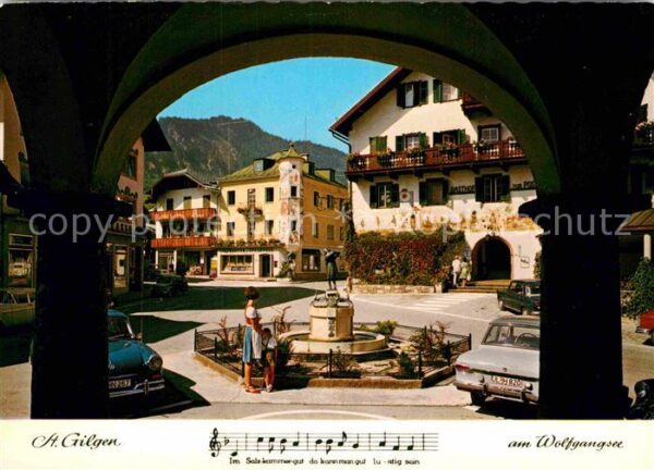 St Gilgen Wolfgangsee Marktplatz Mozartbrunnen
