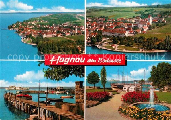 Hagnau Bodensee Fliegeraufnahme Bootssteg Kurgarten