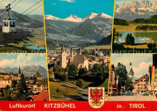 Kitzbuehel Tirol Seilbahn Teilansicht Schloss See Platz
