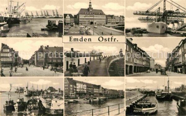 Emden Ostfriesland Rathaus Binnenhafen Große Straße Borkum
