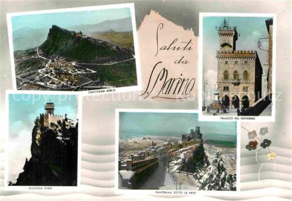 San Marino Repubblica Luftbild Seconda Torre Panorama Sotto l