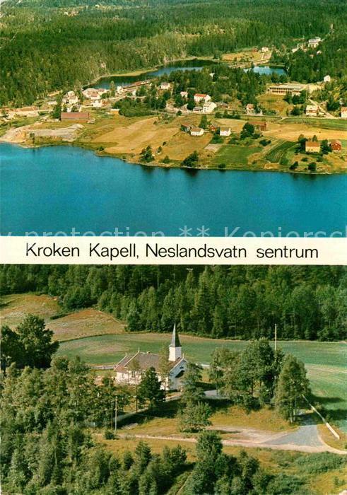 Norwegen Norge Neslandsvatn sentrum Kroken Kapell