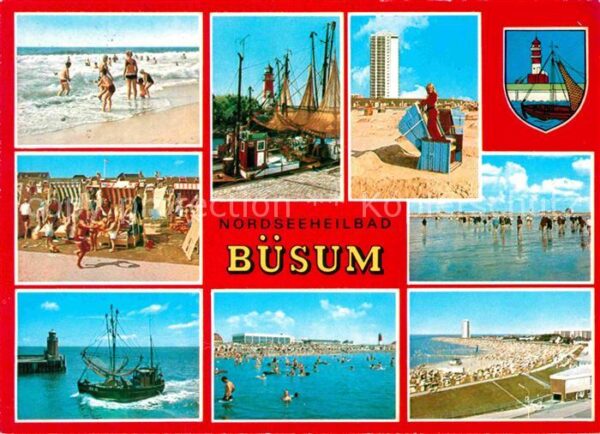 Buesum Nordseebad Strand Fischkutter Hafen