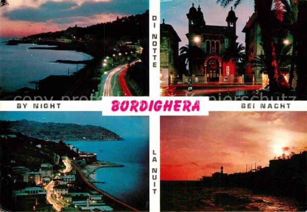 Bordighera Nachtaufnahme Panorama