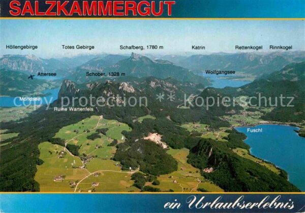 Salzburg Oesterreich Salzkammergut Panoramakarte