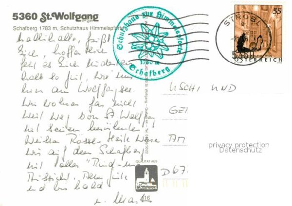 Wolfgang Salzkammergut St Schafberg Schutzhaus Himmelspforte – Bild 2