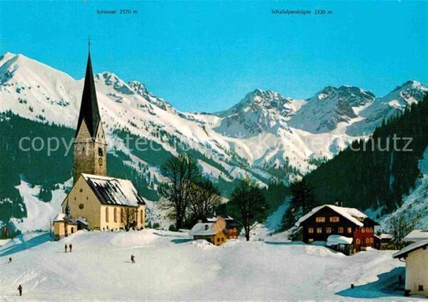 Mittelberg Kleinwalsertal Kirche Winterlandschaft