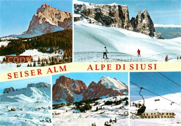 Seiser Alm Dolomiten Skigebiet Lift Schlern Winter