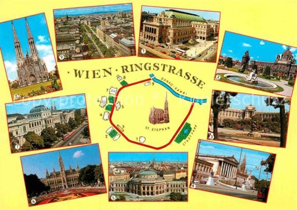 Wien Ringstraße Hofburg Parlament Universitä