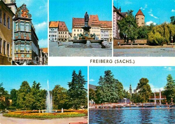 Freiberg Sachsen Schloss Freudenstein Brunnendenkmal Obe