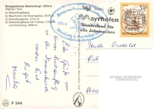 Zillertal Tirol Berggasthaus Steinerkogl Mayrhofen – Bild 2