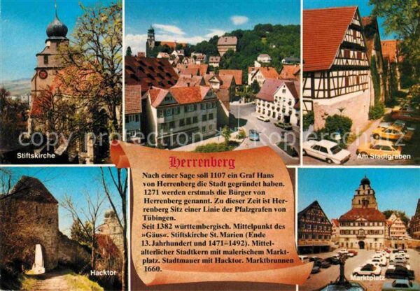 Herrenberg Wuerttemberg Stiftskirche Stadtgraben Marktplatz Hac