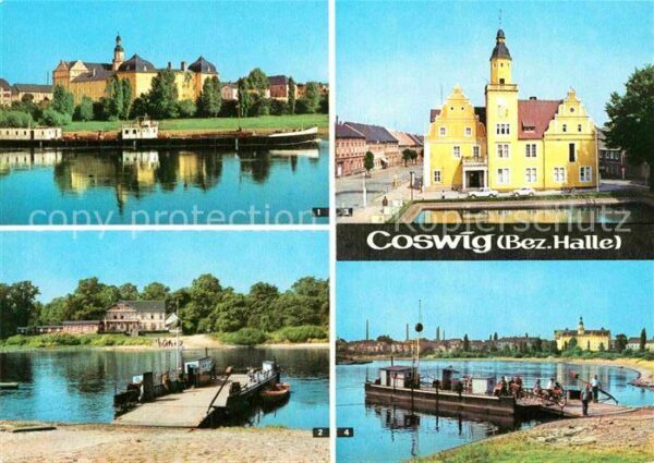Coswig Sachsen Schloss Elbfähre Rathaus Elbe