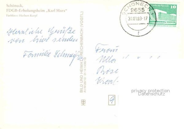 Schoeneck Vogtland FDGB Erholungsheim Karl Marx – Bild 2
