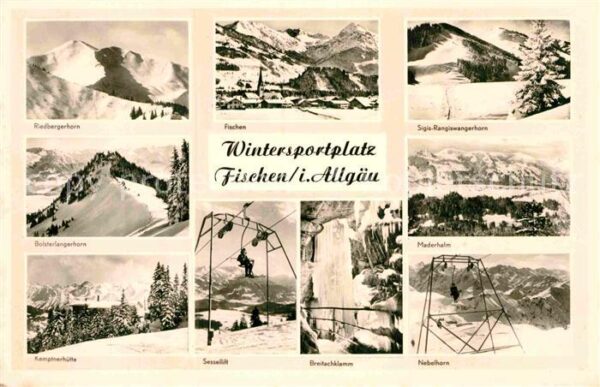 Fischen Allgaeu Panorama Wintersportplatz Sessellift Al