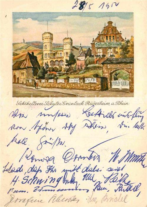 Ruedesheim Rhein Sektkellerei Schultz Grünlack Künstlerk