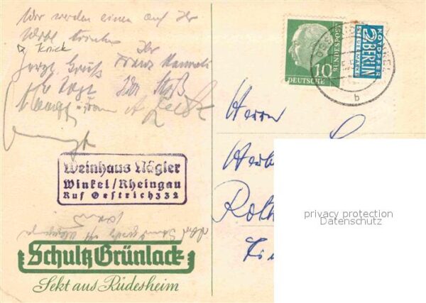 Ruedesheim Rhein Sektkellerei Schultz Grünlack Künstlerk – Bild 2