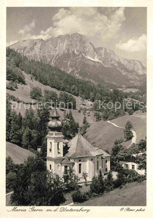 Maria Gern Wallfahrtskirche mit Blick zum Untersbe