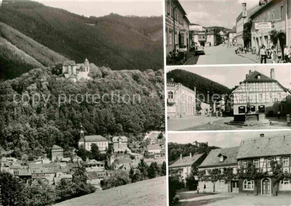 Leutenberg Thueringen Teilansicht mit Schloss Strassenpartien