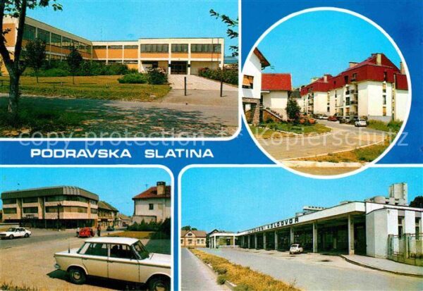 Slatina Podravska Schule Innenstadt Gebäude Wohnhaussiedl