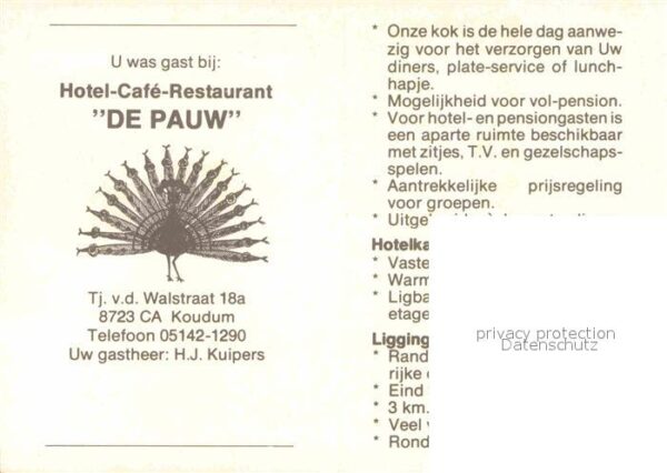 Koudum Hotel Cafe Restaurant De Pauw – Bild 2