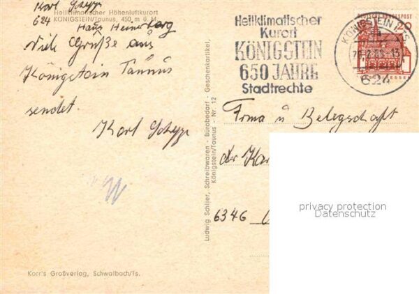 Koenigstein Taunus Teilansicht Luftkurort – Bild 2