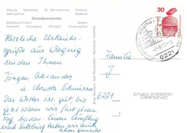 Waging See Marktplatz St Martinskirche Kurhaus Geb – Bild 2
