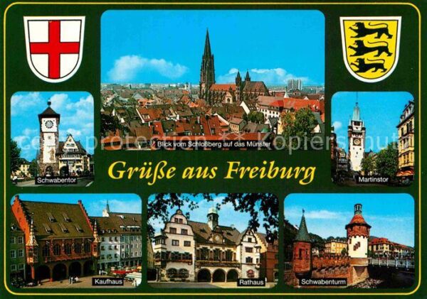 Freiburg Breisgau Schwabentor Blick vom Schlossberg Münst