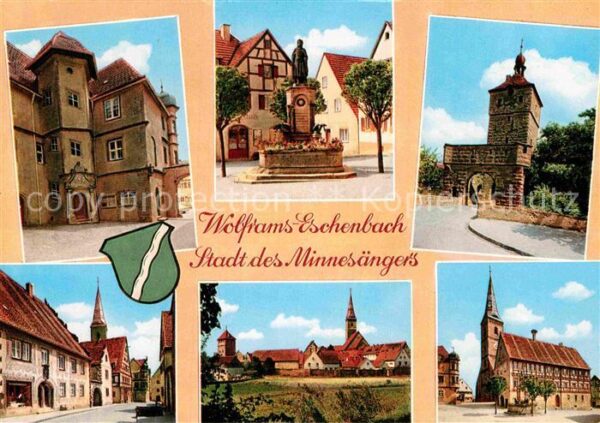Wolframs-Eschenbach Teilansichten Kirche Brunnen Denkmal Tu