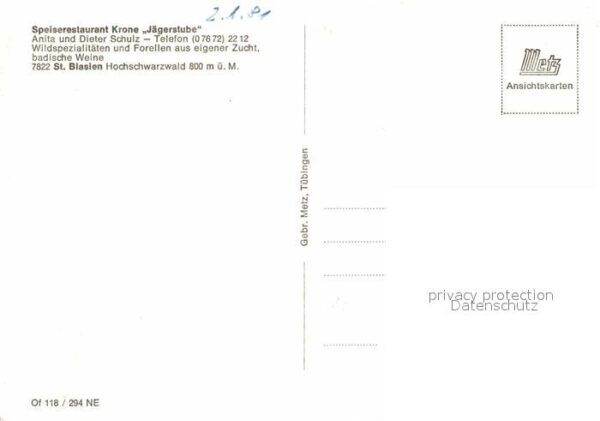 St Blasien Speiserestaurant Krone Forellenteich Do – Bild 2