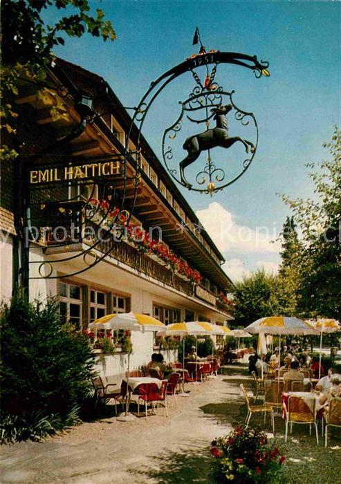 St Maergen Hotel Hirschen Türschild Gartenterrasse